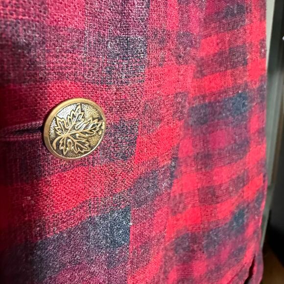 Vintage Pendleton 100% Wool Blazer SZ  Red Plaid Tartan Boxy Heritage Country - Picture 6 of 8